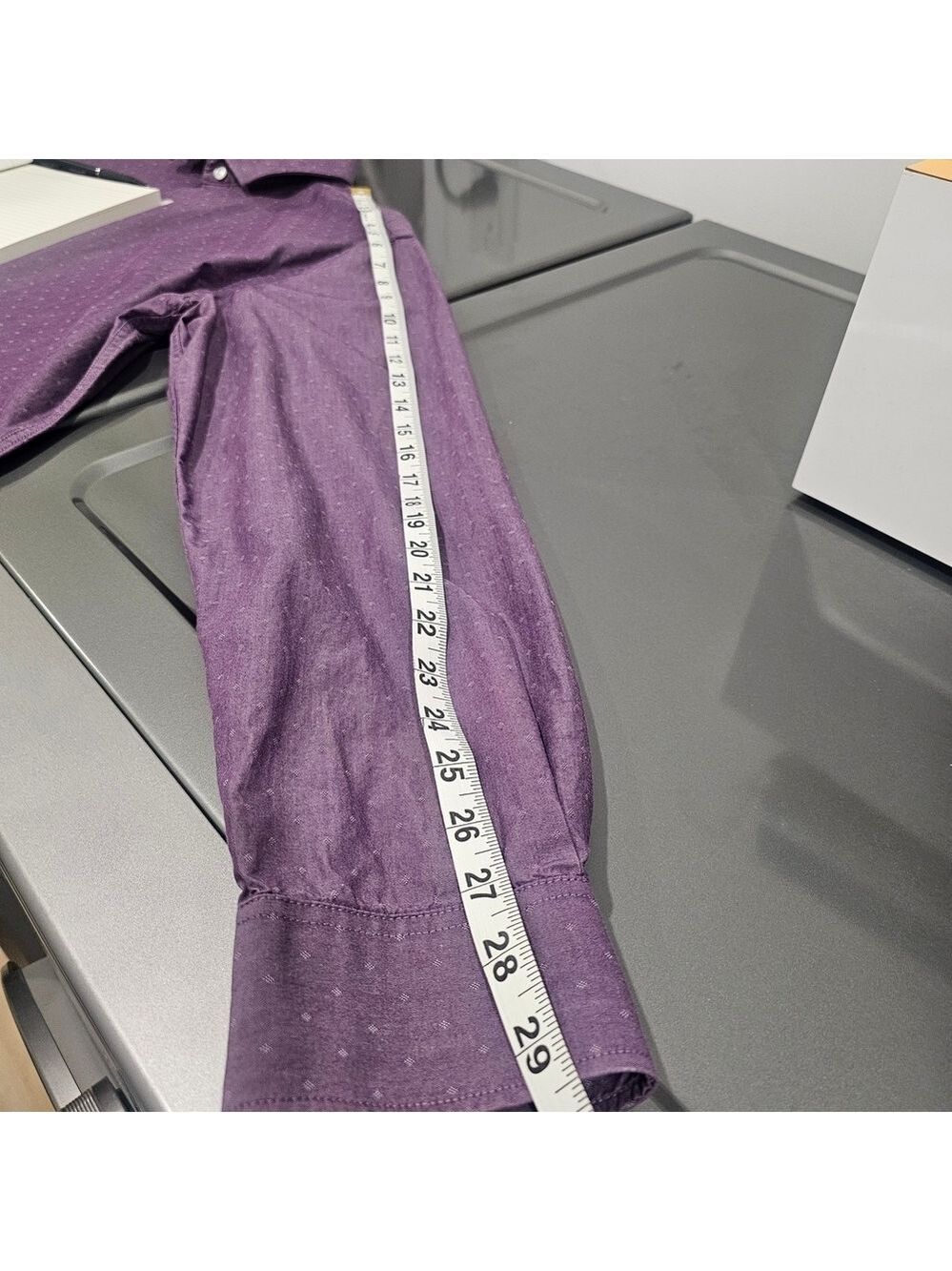 Tommy Hilfiger Slim Fit Dress Shirt | Soft Plum | Like New Sz 16 Neck Arm 24 - Picture 9 of 10